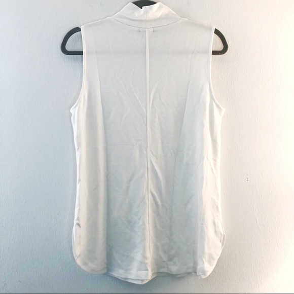 Ann Taylor Shell Cream Mock Turtleneck Sleeveless Top Sz M BNWT Off White Tank - Picture 9 of 12